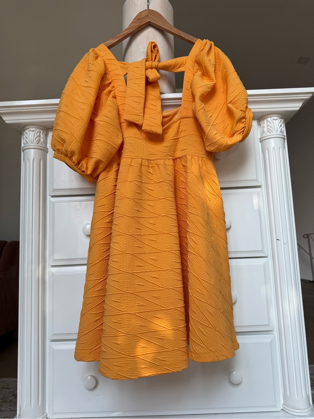 Free People Textured Puff Sleeve Mini Dress Women’s M - Picture 8 of 13
